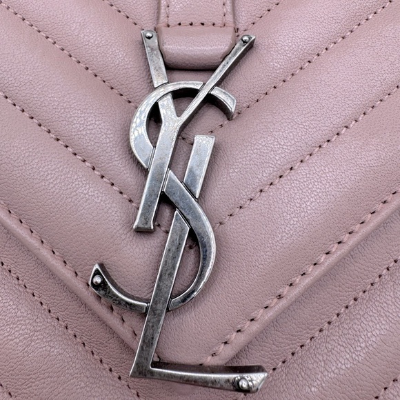 ‼️SOLD‼️Saint Laurent Classic College Bag Matelasse Chevron Leather Medium - Picture 10 of 17